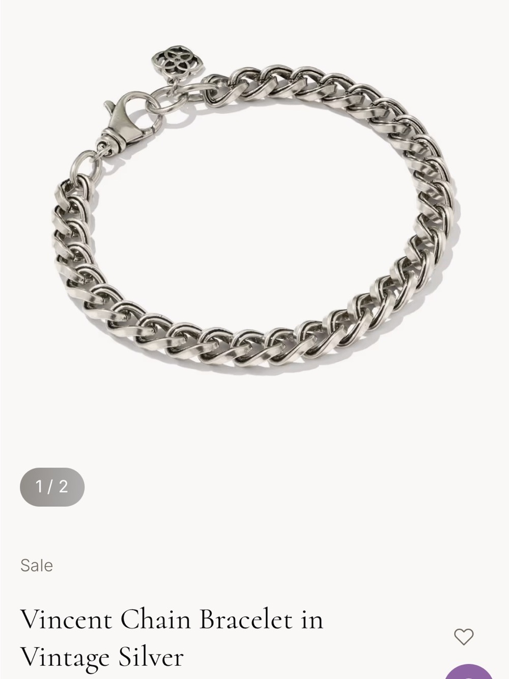 Vincent Chain Bracelet in Vintage Silver
